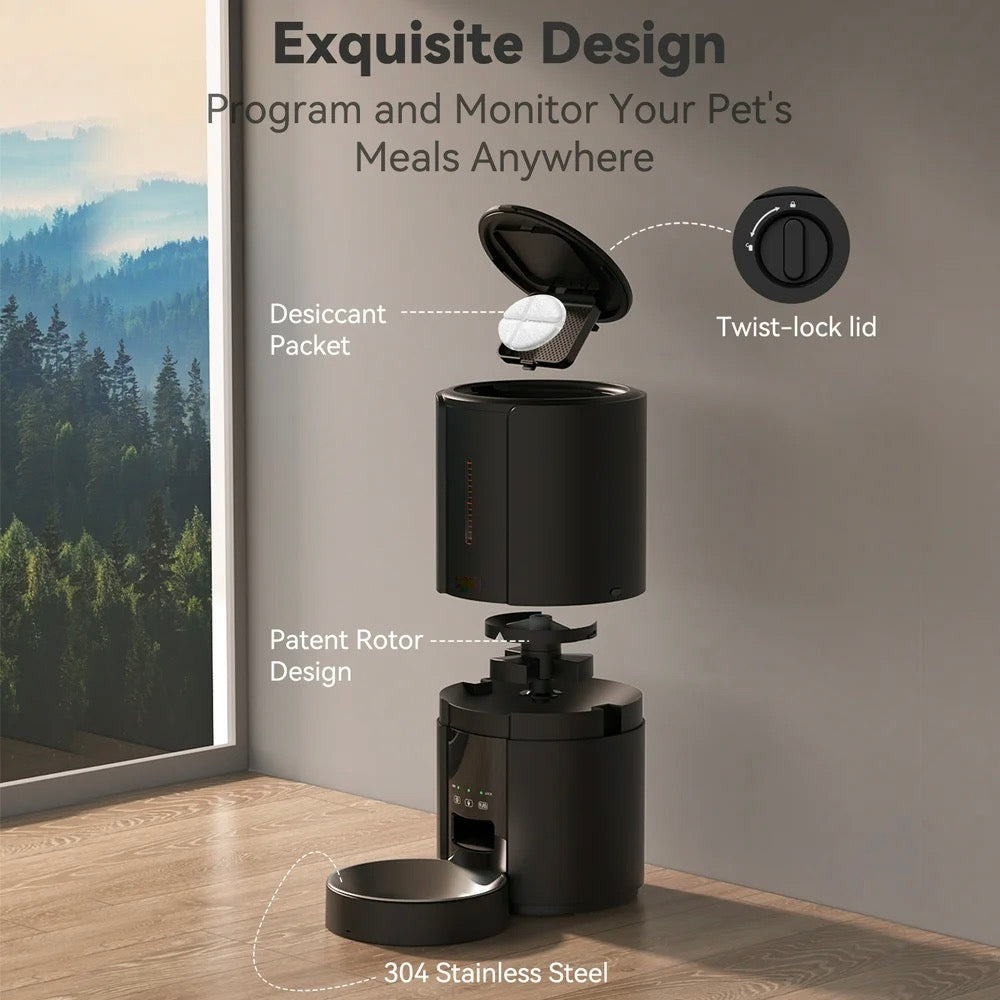 Airtight Design of Black Smart Feeder