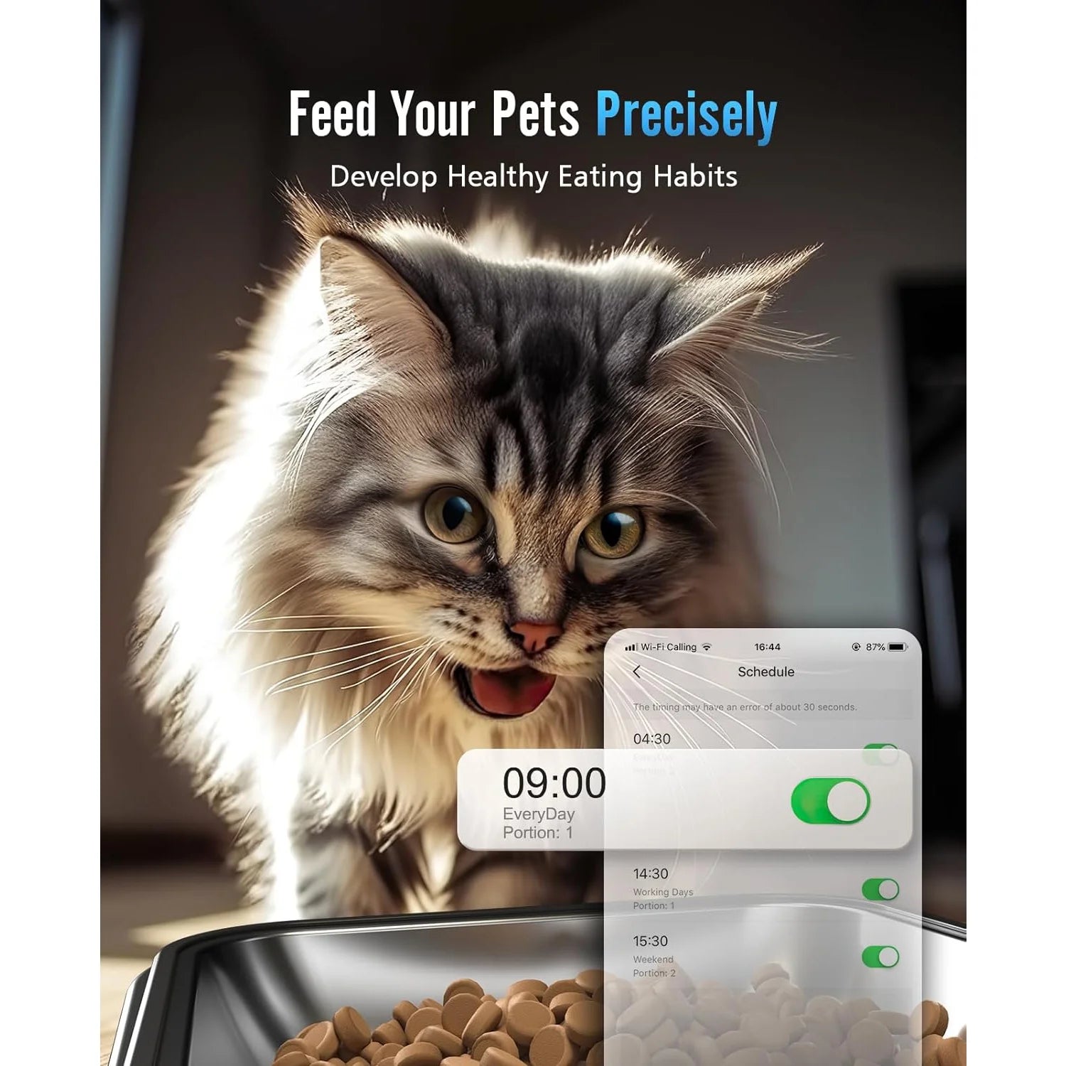 Smart Feeder control panel with Wi-Fi 5G app connectivity