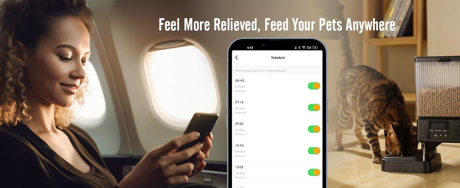 Smart Feeder control panel with Wi-Fi 5G app connectivity