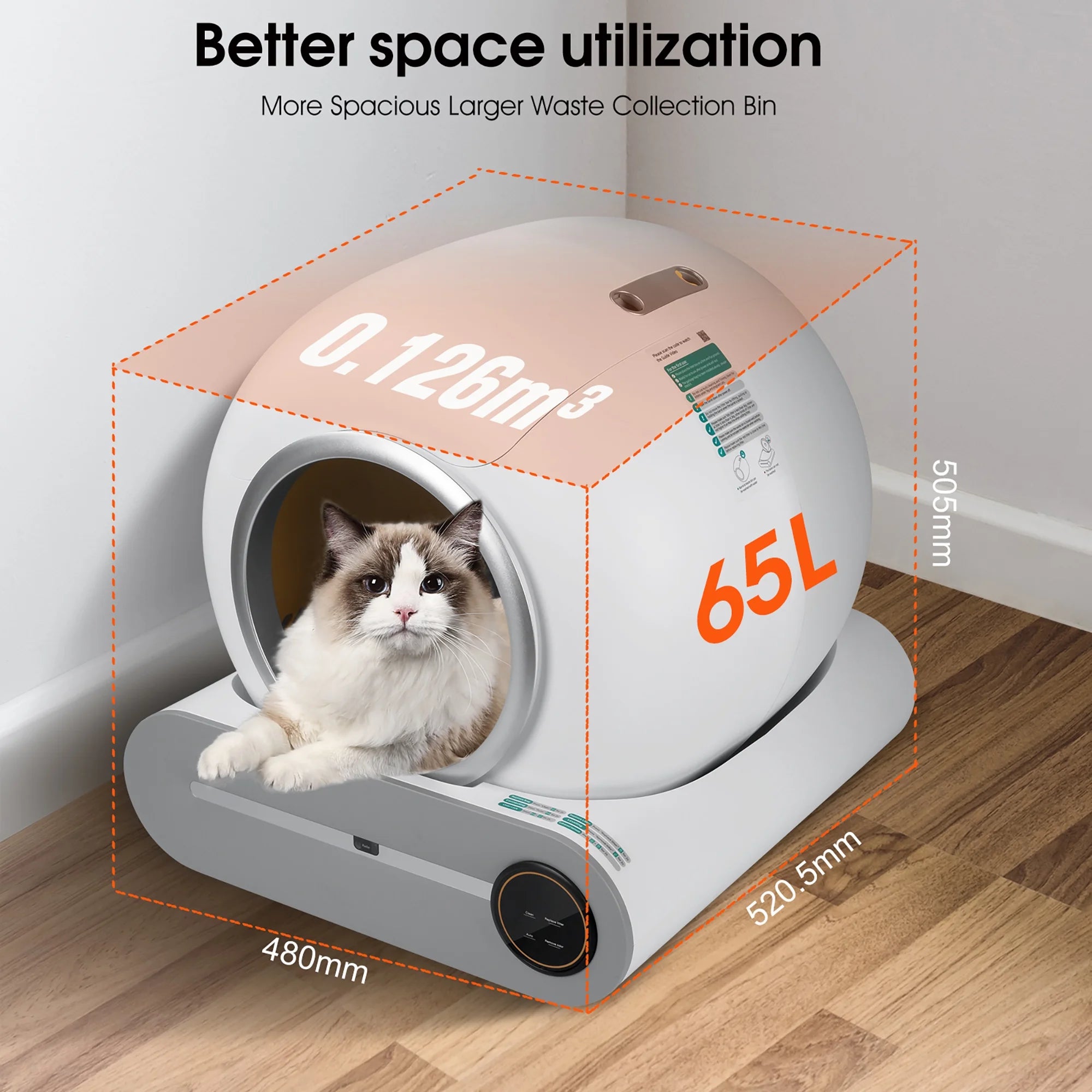 65L Capacity of Smart Cat Litter Box