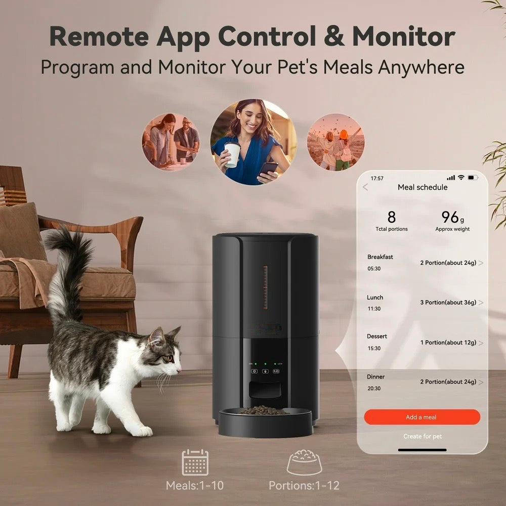 Wi-Fi App Control on Black Smart Feeder