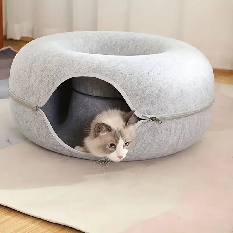 Donut Tunnel Cat Bed: Cozy Haven & Play Zone
