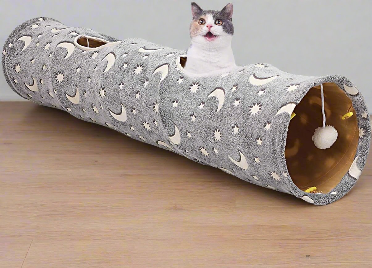 Glow-in-the-Dark Cat Tunnel with Collapsible Design