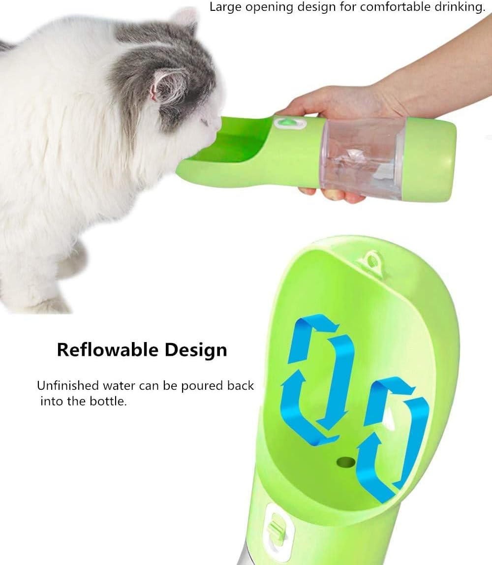 Portable Dog Water and Food Dispenser - water recycling back into container."
