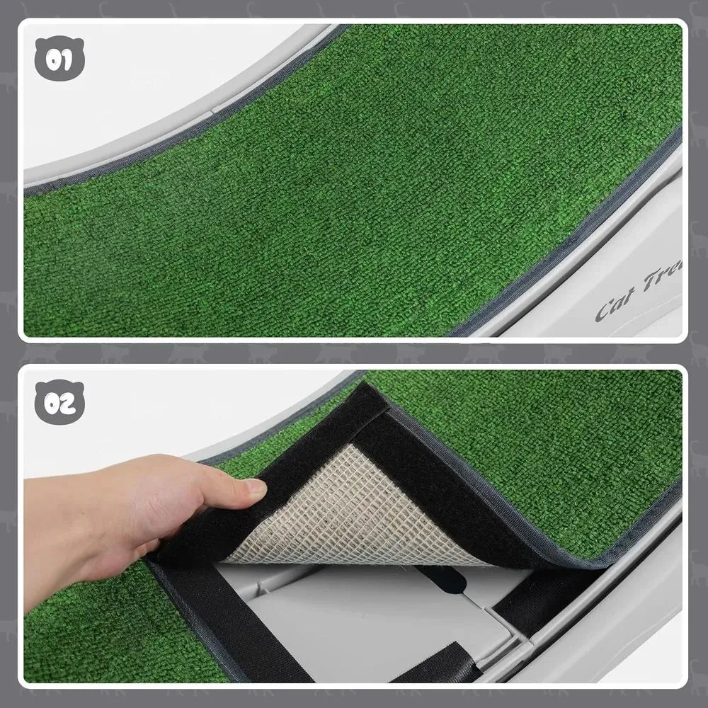 Removable Scratching Pads on Cat Treadmill Wheel