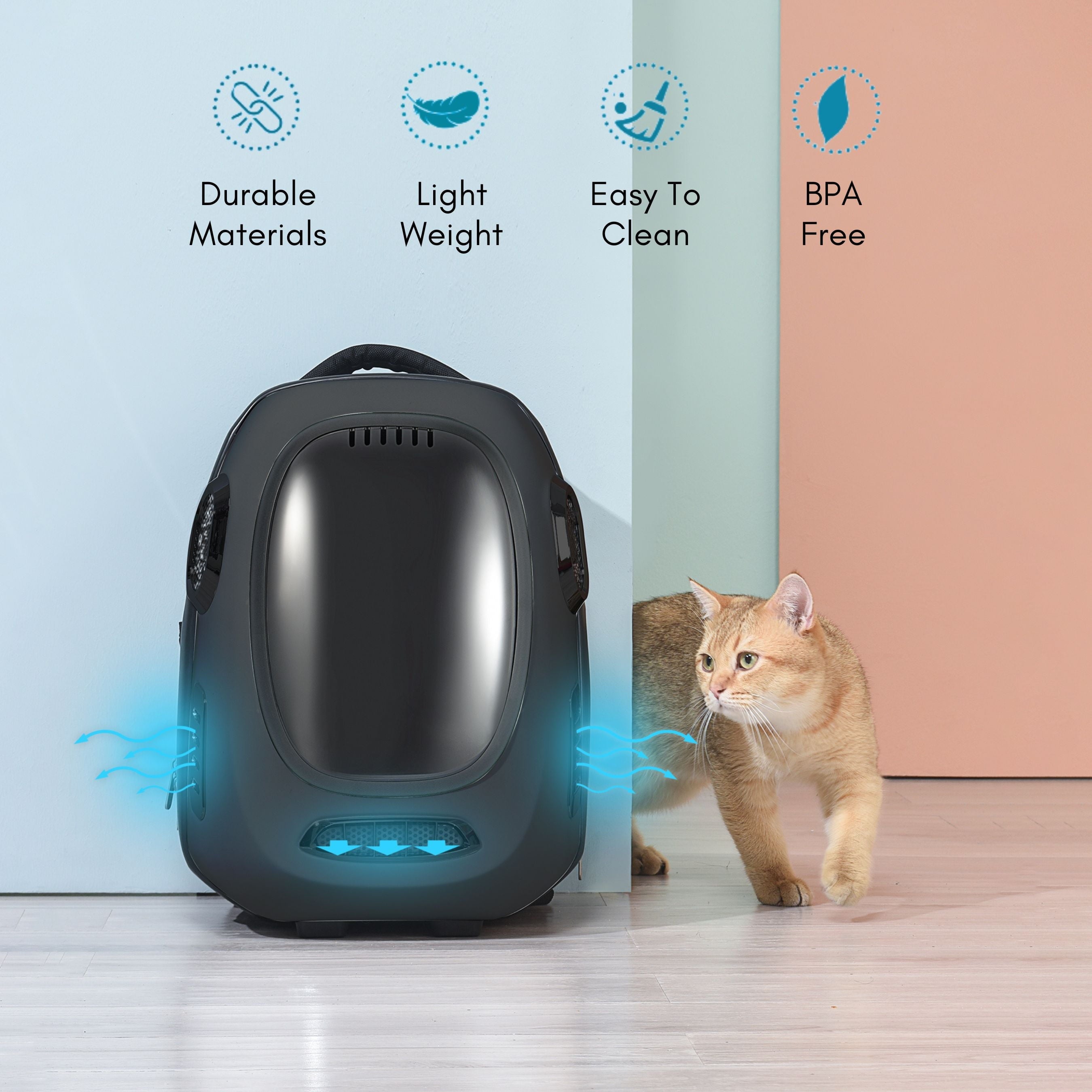 Breathable Ventilation of Pet Carrier Backpack