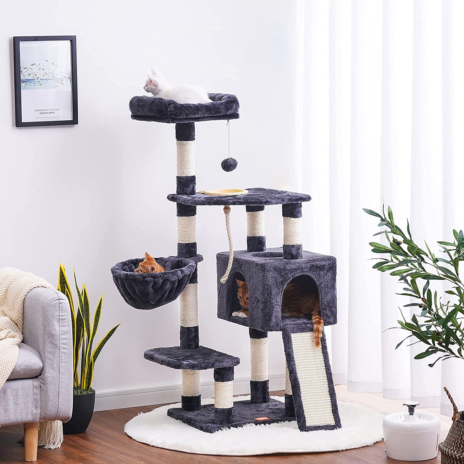 Multi-Level Cat Tower with Scratching Posts