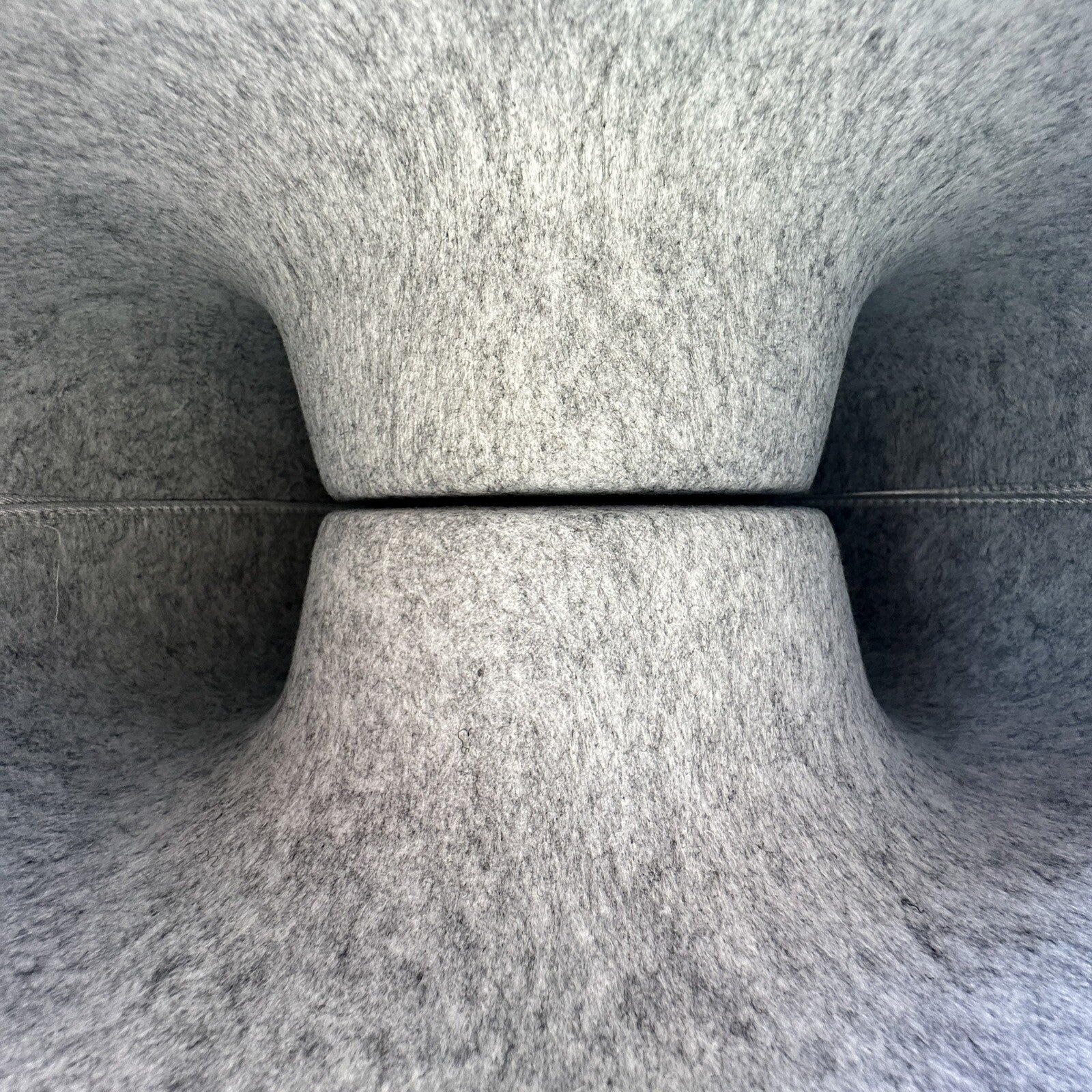 Donut Tunnel Cat Bed in gray - cozy felt hideaway and play tunnel front view.