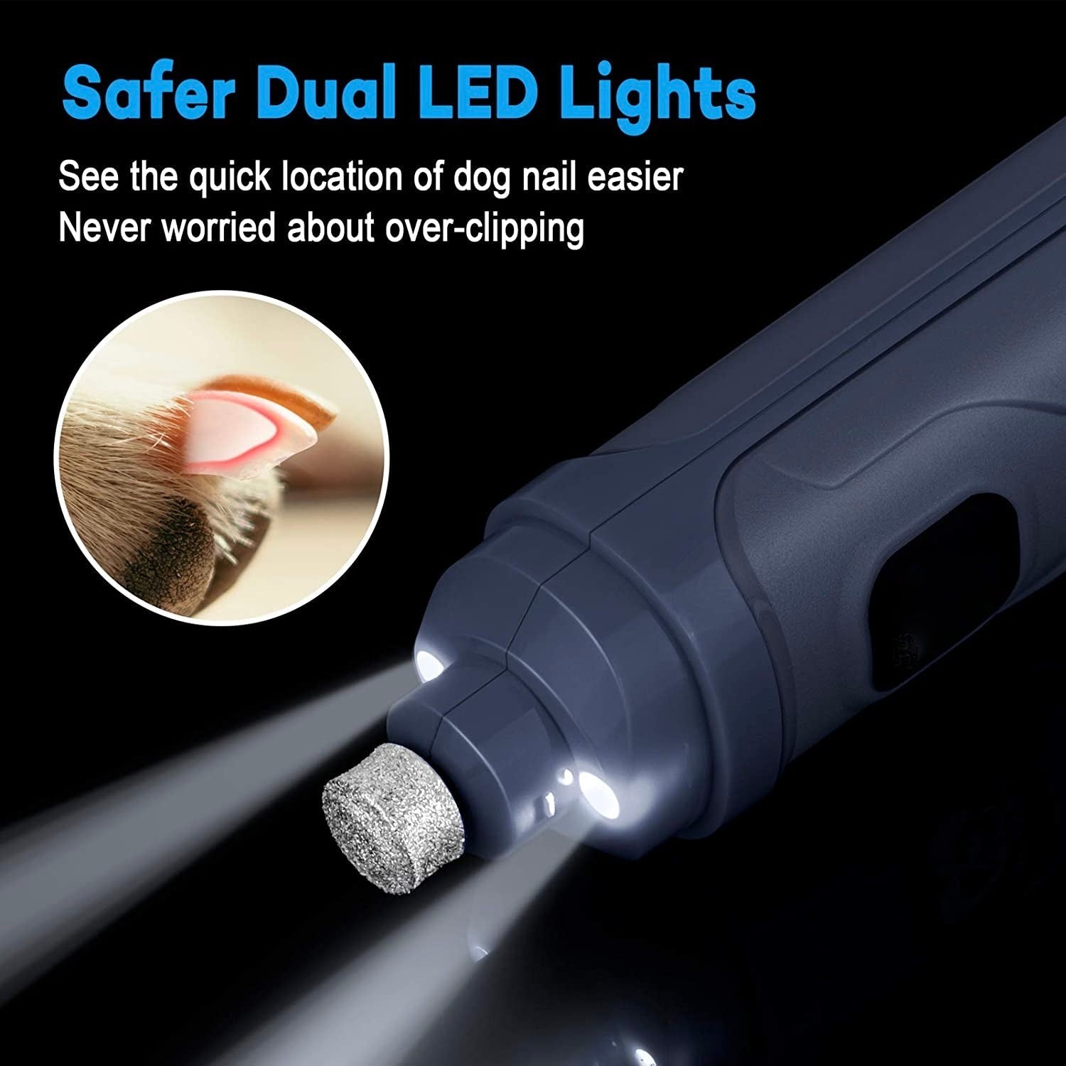 LED Lights on Electric Nail Grinder
