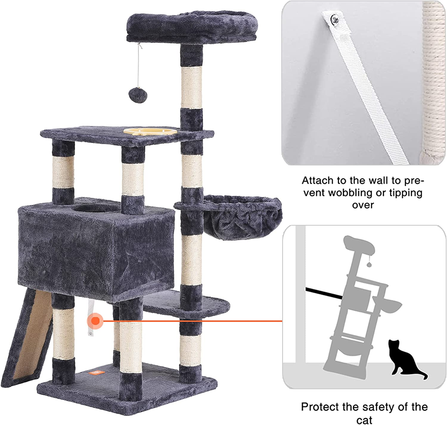 Multi-Level Cat Tower with Scratching Posts