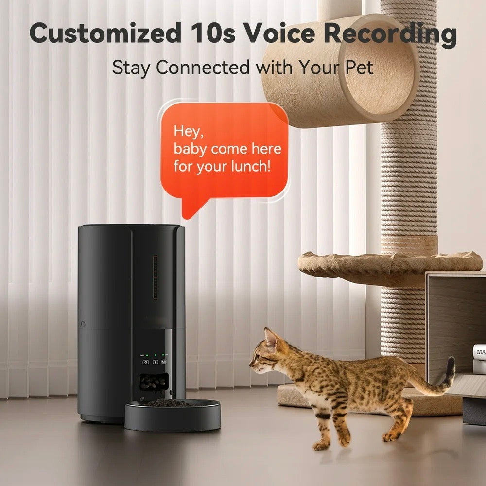 Voice Recording on Black Smart Feeder