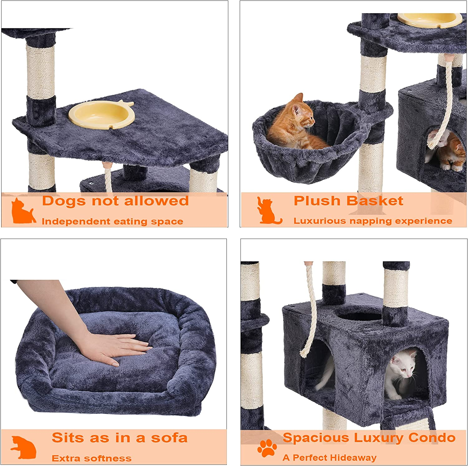 Cozy Hanging Basket on Cat Tower