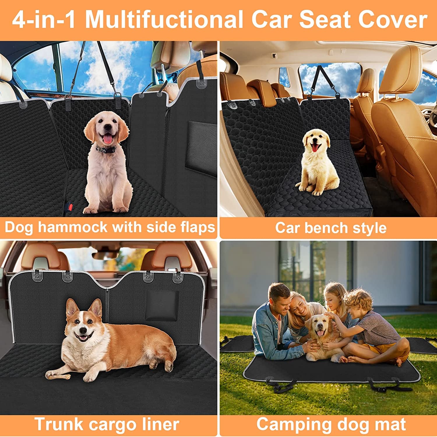 Dog Hammock Feature on Car Seat Cover