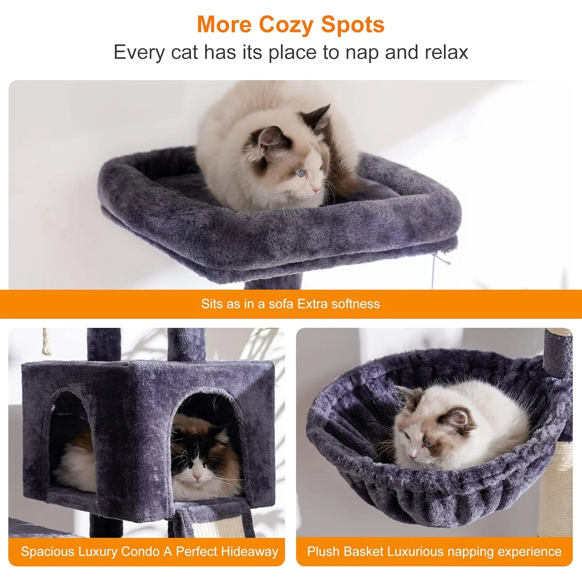 Cozy Hanging Basket on Cat Tower