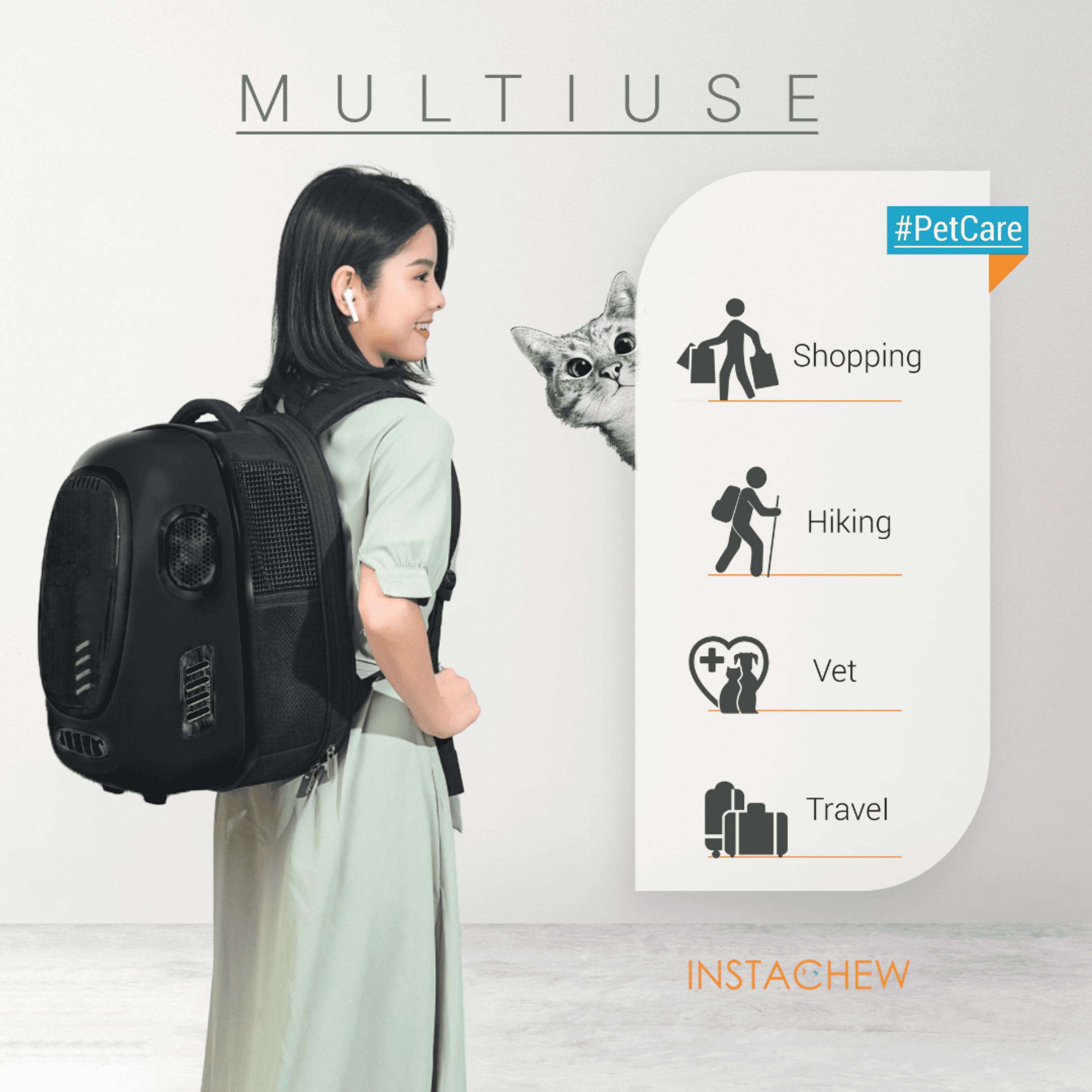 Built-in Fan of Smart Pet Carrier